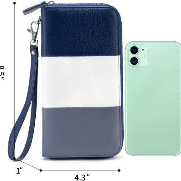 Womens Wallet RFID Blocking Genuine Leather Multi Credit Card Large Capacity Zip - Picture 6 of 6